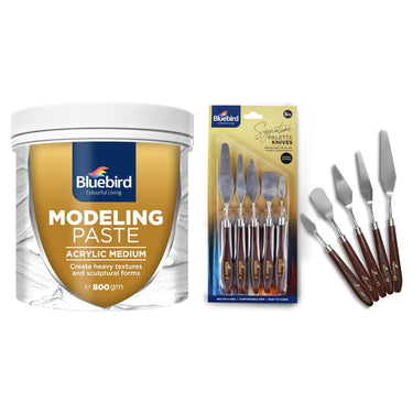 Thick Modeling Paste - 28.2 Oz & Signature Palette Knives (Pack of 5)