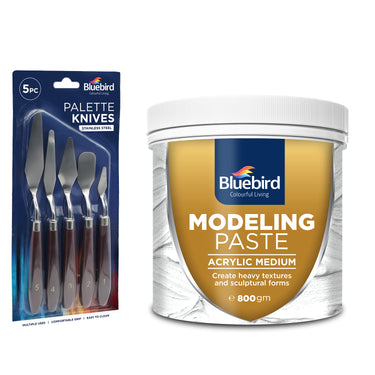 Thick Modeling Paste 28.2 Oz & Palette Knives (Set of 5)